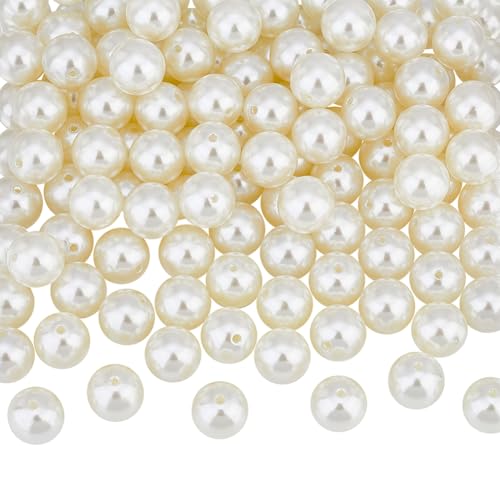 arricraft About 120 Pcs 20mm Large Pearl Beads, Acrylic Round Beads, Creamy White Loose Beads for Jewelry Making, Pearls for Crafts, Creamy White Craft Beads, Party Home Decoration (Hole: 2mm)