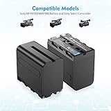 Powerextra 4 Pack Batteries and 4-Channel Charger for Sony NP-F970, NP-F960, NP-F950, NP-F930, NP-F770, NP-F750, NP-F570, NP-F550