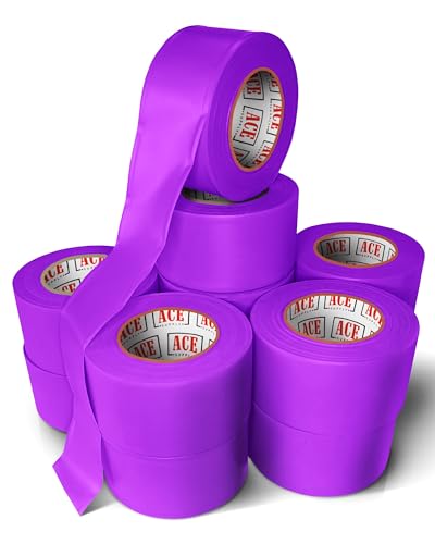 ACE Supply Purple Flagging Tape 144 Pack - Non-Adhesive Purple No Trespassing Tape - 1.5 Inch Width, 150 Ft Length, 2 Mil - Tree Marking Ribbon, Surveyors Ribbon, No Hunting