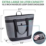 Jumbo Insulated Cooler Bag (Gray) with HD Thermal Insulation - Premium, Collapsible Soft Cooler Makes a Perfect Insulated Grocery Bag, Food Delivery Bag, Travel Insulated Bag, or Beach Cooler Bags