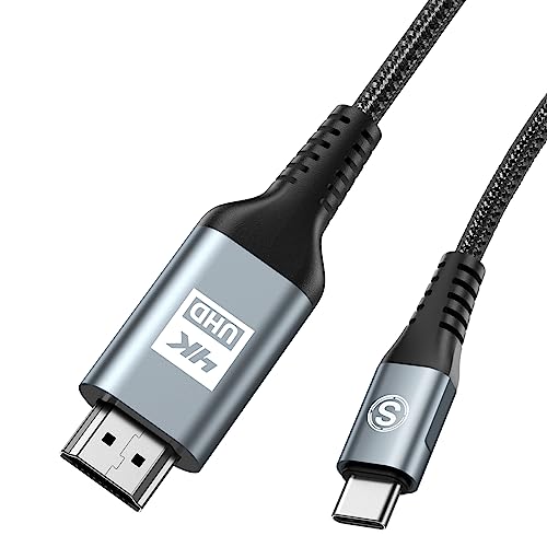USB C to HDMI Cable 20ft, [4K, High-Speed], USB Type C to HDMI Cord [Thunderbolt 3/4 Compatible] for iPhone 16 15 Pro Max Plus, MacBook iPad Pro/Air,Samsung S25 S24 S23 S22 S21 S20 S10 Surface Switch
