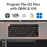 Keychron Q1 Max RGB QMK/VIA Custom Mechanical Keyboard, Hot-Swappable Full Metal Programmable Knob with Gateron Jupiter Banana Switch, 2.4 GHz/Bluetooth/Wired Gaming Keyboard for Mac Windows Linux