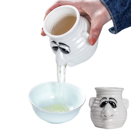 EJOTSTSD Funny Egg Separator Kitchen Gadget, Cartoon Ceramic Egg White and Yolk Separator Mug, Dishwasher Safe, Creative Gag Gift Fun White Elephent Gift