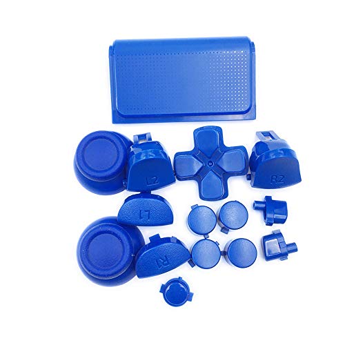 Replacement Full Button L1 R1 L2 R2 Trigger Buttons Controller Repair for PS4 Pro Slim JDS-040 Controller (Blue)