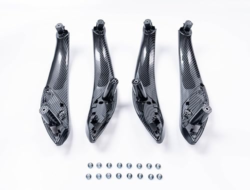 4PCS Door Handles Replacement for BMW 3 Series F30 4 Series F32 F80 Inner Door Pull Strap Armrest Bracket Handle Kit Interior Trim for BMW 2013-2018 320 328 330 335 2014-209 428 435 (Carbon Fiber)