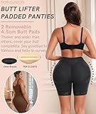 POP CLOSETS Women Butt Lifter Padded Lace Shapewear Thicker Butt Enhancer Control Panties Seamless Fake Buttock Underwear, Black, Small