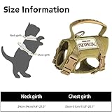 Tactical Cat Harness and Leash Set for Walking Escape Proof Adjustable Large Cat Vest Harness with Patches Soft Mesh Padding Rubber Handle Easy to Control (Khaki Harness & Leash)