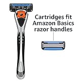 Amazon Basics 5-Blade MotionSphere Razor for Men with Dual Lubrication and Precision Trimmer, Handle & 16 Cartridges, Cartridges fit, Razor Handles only, 17 Piece Set, Black