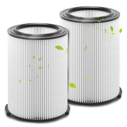 IOYIJOI 2 Pack Standard Wet/dry Vac Filter Vf4000 Compatible with RIDGID Vacs 5-20 Gallons Vacuum Cleaner, Replacement Vf4000 filter