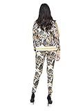 VICTORIOUS Women's Royal Jungle Floral Tiger 2 Piece Tracksuit Set - Long Sleeve Sweatshirts and Sweat Pants VL207 - Off-White - 3X-Large - C8F