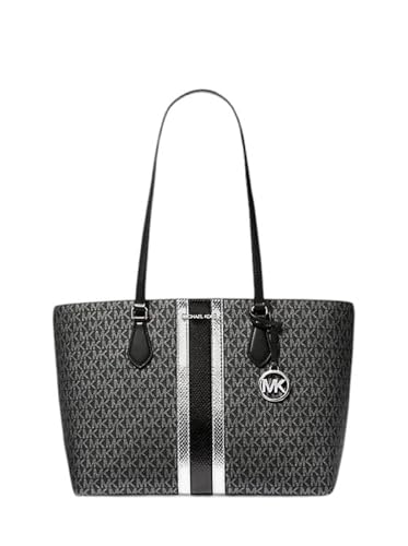 Michael Kors Sheila Large Signature Logo Tote Bag (Black Signature)