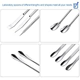 22 Pieces Stainless Steel Lab Spatula Micro Scoop Set Laboratory Sampling Spoon Mixing Spatula for Powders Gel Cap Filler