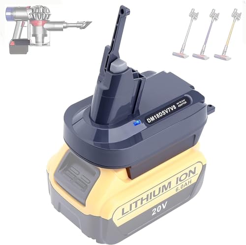 V7 V8 Battery Adapter Compatible with Dewalt 20V Battery Converted to Replacement for Dyson V7 V8 Battery SV10 SV11 Series Animal Absolute Motorhead Pro HEPA Cordless Stick Vacuum Cleaners