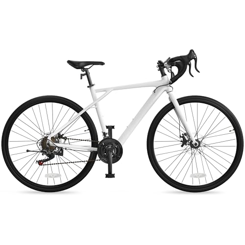 YITAHOME 700C Road Bike, 21 Speed Commuter Bicycle for Men Women, 28 Inch Lightweight Aluminum Frame Racing Bike, Adult Bicycle with Disc Brake System