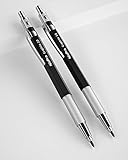 Nicpro 2mm Metal Mechanical Pencil Set, 2PCS Lead Holder 2.0 mm Marker Artist Carpenter Pencils with 120 Graphite Lead Refill (HB 2H 4H 2B 4B & Color), 2 Eraser for Drafting, Drawing Writing Sketching