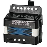 Woodstock Kid's Accordion (7"), Black, with 10 Keys, Beginner Musical Toy Instrument for Children Ages 3+, Educational Fun Music Toy, Perfect for Toddlers & Kids, Boys & Girls, Gifts for Kids WCKA-B