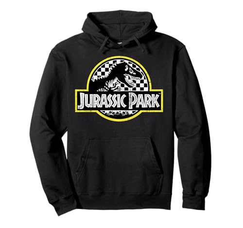 Jurassic Park Checkered Classic Logo Hoodie Pullover Hoodie