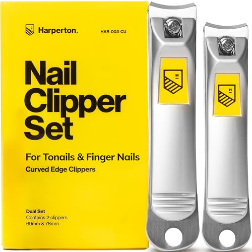 Ultra Sharp Nail Clippers Set - 2 Pack Stainless Steel Fingernail & Toenail Trimmers with Built-in Nail File for Women & Seniors (Silver)