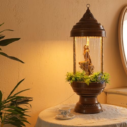 LumiRuiss Oil Rain Lamp & Art Lamp | Mermaid Romantic Series-Linear Rhythm Version (13×13×36 in) | Luxury LED Ambient & Mood Lighting for Home, Hotel Lobby, Clubs, Restaurants