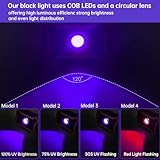 MEEKBOS 2 Pack Rechargeable Black Light,395NM Battery Operated Black Lights,Portable Cordless UV Black Light for Fishing,Glow Party,Halloween,Body Painting