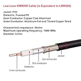 XRDS-RF KMR 400 UHF Coaxial Cable 25ft, PL-259 UHF Male to Male Connector Coax Jumper Low Loss 50 ohm Cable for AIS Antenna, VHF Marine Antenna, HAM & CB Radio, Antenna Analyzer, Dummy Load, SWR Meter