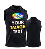 DEYI Custom Printing Image Photo Men's Workout Tank Tops for Weightlifting, Black L