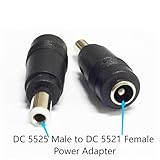 SHANFEILU DC Power Adapter Connector DC5.5 x 2.5mm Male Plug to 5.5x2.1mm Female Jack Coupler DC 5521 Female to 5525 Male for Laptop Interface Power Cable Converter 2pcs