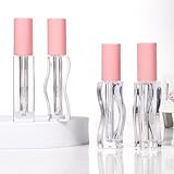 COSIDEA 30pcs Empty 2.5ml/0.08oz Pink lip gloss tubes with wand unique Wave shape lipgloss tube container small capacity for lip Tint DIY (30)