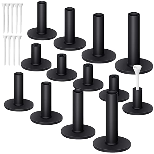 23 Pieces Rubber Golf Tees Set Tees Holders for Driving Range Mats Value Rubber Ball Seat for Golf Hitting Mats and Indoor Outdoor Training Mixed Size 1.5 2.3 2.7 3.1 3.5 Inch(Black)
