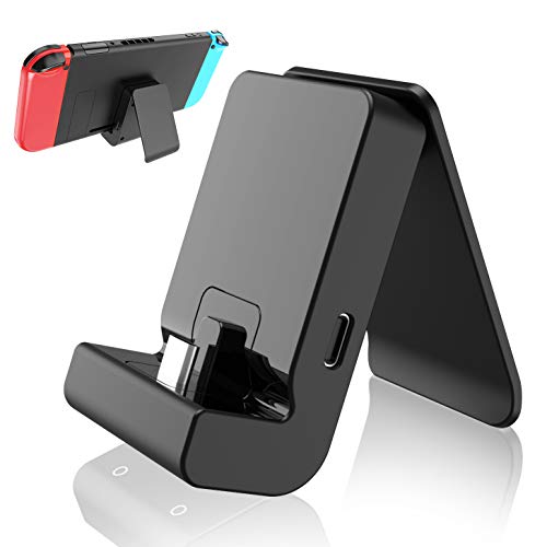 Switch Stand for Nintendo,Charging Dock for Switch Lite/OLED, Portable Adjustable Charging Stand for Nintendo with USB Type C Charger Port(Black)