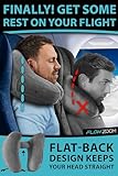 FLOWZOOM Inflatable Travel Pillows for Airplanes - Hooded Travel Neck Pillow Airplane - Adjustable Airplane Travel Pillow with Hood for Long Flight - Plane Pillow - Flight Pillow - Size L, Silver gray