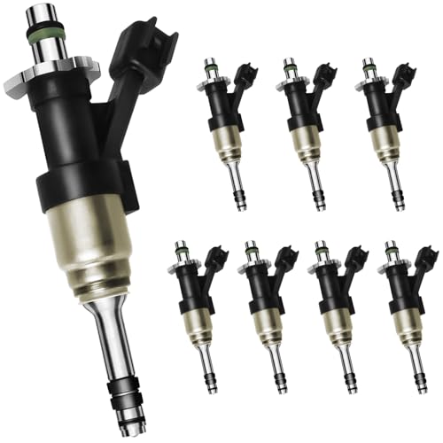 XLNTAPS Set of 8 Upgraded 6 Holes Fuel Injectors Fit for GMC: Yukon (XL) / Sierra 1500, for Chevy: Tahoe/Suburban/Silverado 1500 2500, V6 4.3L / V8 5.3L 2014-2018, OEM # 12668390, FJ1217