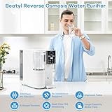 Reverse Osmosis Water Filter, Water Purifier, 8-Stage RO Filtration System, Portable Water Purifier Countertop for Kitchen, Office, RV, No Installation, White