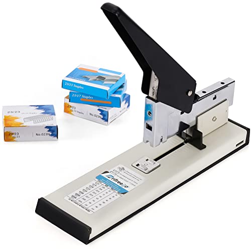 Heavy Duty Stapler, Effortless 240-Sheet Office Stapler for Industrial School Commercial Desk Stapler with Adjustable Paper Guide, Super Capacity Stapler with 4000 Staples