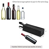 Black Wine Tote Bag, Reusable Non-Woven Fabric Wine Bags for Wine Bottles Gifts, 4"x 3.5" x 13.8" 20 Pack Wine Gift Bags with Handles, Wine Gift for Party, Wedding