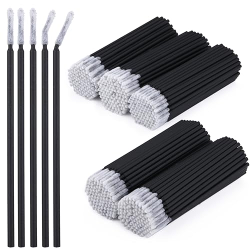 ZYIGYI Disposable 500 Black Micro Brushes - Precision Microswabs for Eyelash Extensions, Lash Mascara Applicators - Ideal for Eye, Lashes, Brows,Lips Mascara Wands