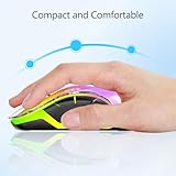 memzuoix 2.4G LED Wireless Mouse, Rechargeable Ergonomic Mouse with Detachable Cover, 1200 DPI Portable Optical Computer Mouse with USB Receiver for Laptop, PC, Desktop and MacBook, 5 Buttons