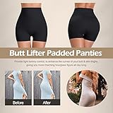 JOYSHAPER Womens Padded Underwear Butt Lifter Panties Butt Lifting Shapewear Tummy Control Booty Enhancer Shorts Black L