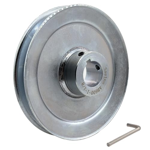 Saelno AB600-1 1/8 Single Groove Web Sheaves, v Belt Pulley 1 1/8 inch bore 6" OD,Motor Pulley Carbon Steel for A B 5L 4L V-Belts