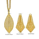 Jewelry Set for Women, Gold Costume Jewelry for Women Necklace Earrings Stylish African Nigeria Dubai Pakistani Jewelry Jewellery for women