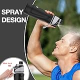 Misting Water Bottle, 24oz Insulated Water Bottle, 2-in-1 Mist & Sip Stainless Steel Water Bottles, Thermo for Hot Drinks/Cold Drinks, Sports Water Bottle for Hiking, Running, Gym, Iron Black