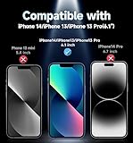 MAGIC JOHN 2 Pack for iPhone 13/13Pro/14 6.1 inch Privacy Glass Screen Protector, Auto Dust-Elimination, Bubble Free, Easy Installation