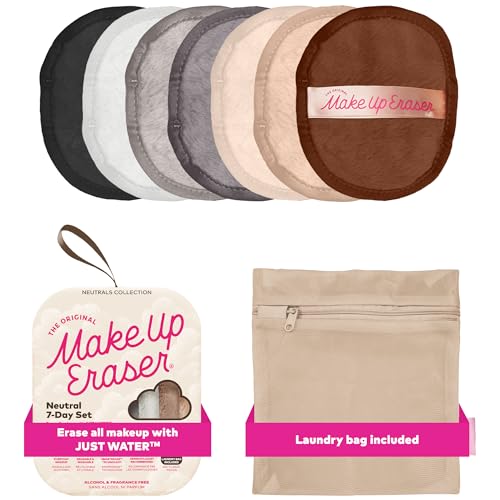 The Original MakeUp Eraser, 7-Day Set, Erase All Makeup With Just Water, Including Waterproof Mascara, Eyeliner, Foundation, Lipstick, Sunscreen, and More! Neutrals, 7ct.