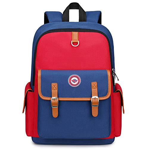 weiatas Kids Backpack Children Bookbag Preschool Kindergarten Elementary School Bag for Girls Boys (Red-blue, Large)