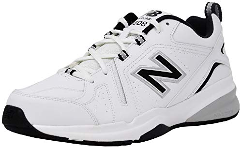 New Balance Men's 608 V5, White/Black/Silver Metallic, 10