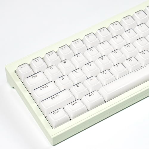 Crystal Jelly Keycaps, White Custom Translucent Keycaps, 135 Keys OEM Profile Keycap Set, Cute Shine Through Keyboard Key Caps for 61/68/84/87/98/100 Cherry MX Keyboard Mechanical, White
