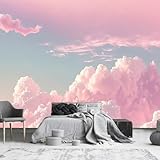 YQWDMX - Children 3D Pink Cloud Wallpaper for Kid's Room (Not Peel and Stick)