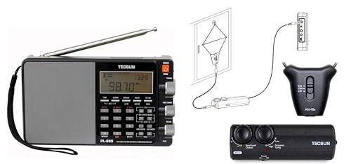 Tecsun PL880 Deluxe Bundle with External Active Loop AM/LW/SW Antenna