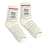 Intype French Bonjour Fashion Socks Womens 5pairs