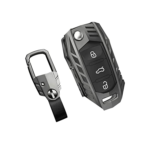 DEGEMEEN Zinc Alloy Key fob Cover, Keychain, Key Case Compatible for Volkswagen VW Jetta Beetle Tiguan Passat Golf MK6 Polo